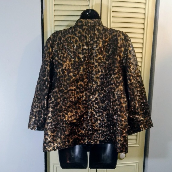Chico's animal print faux leather trim - Picture 5 of 7